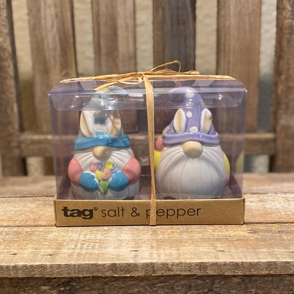 Easter Gnome Salt & Pepper Shaker Set & Easter Gnome Bowl Bundle, Easter Gnomes - Picture 9 of 16
